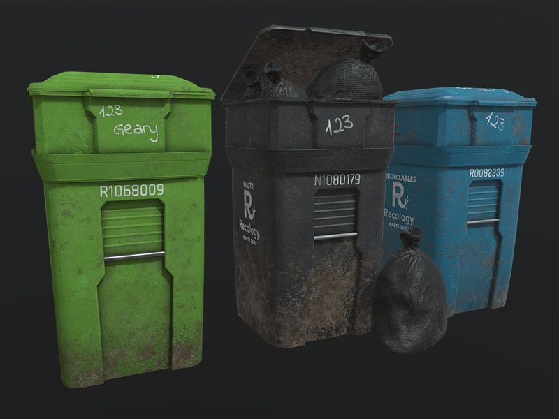 [무료] 3D 쓰레기통 (Garbage Bin) | 해치플래닛 HATCH Planet | 버튜버 에셋