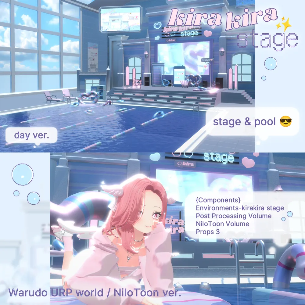 ♡̷̷̷ kirakira stage🎤🩵[Warudo URP Pro] Nilo ♡̷̷̷